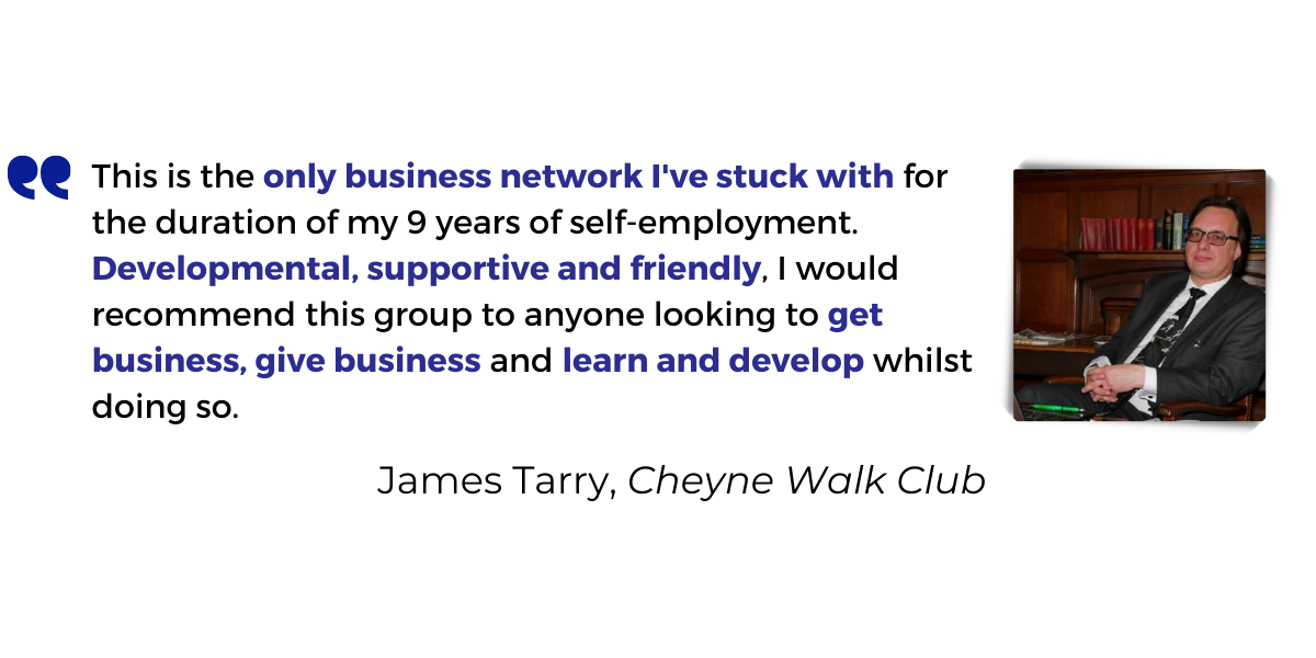 <p>This is the <strong>only business network I've stuck with</strong> for the duration of my 9 years of self-employment. <strong>Developmental, supportive and friendly</strong>, I would recommend this group to anyone looking to <strong>get business, give business and learn and develop</strong> whilst doing so.</p>